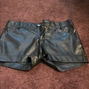 Black leather shorts new with tags